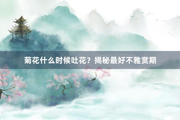菊花什么时候吐花?揭秘最好不雅赏期